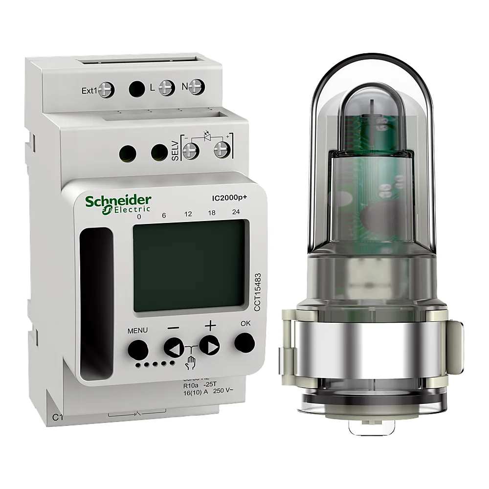 Сутінковий вимикач Acti9 IC2000P+ програмований з вуличним датчиком 2-2000 лк Schneider Electric CCT15483