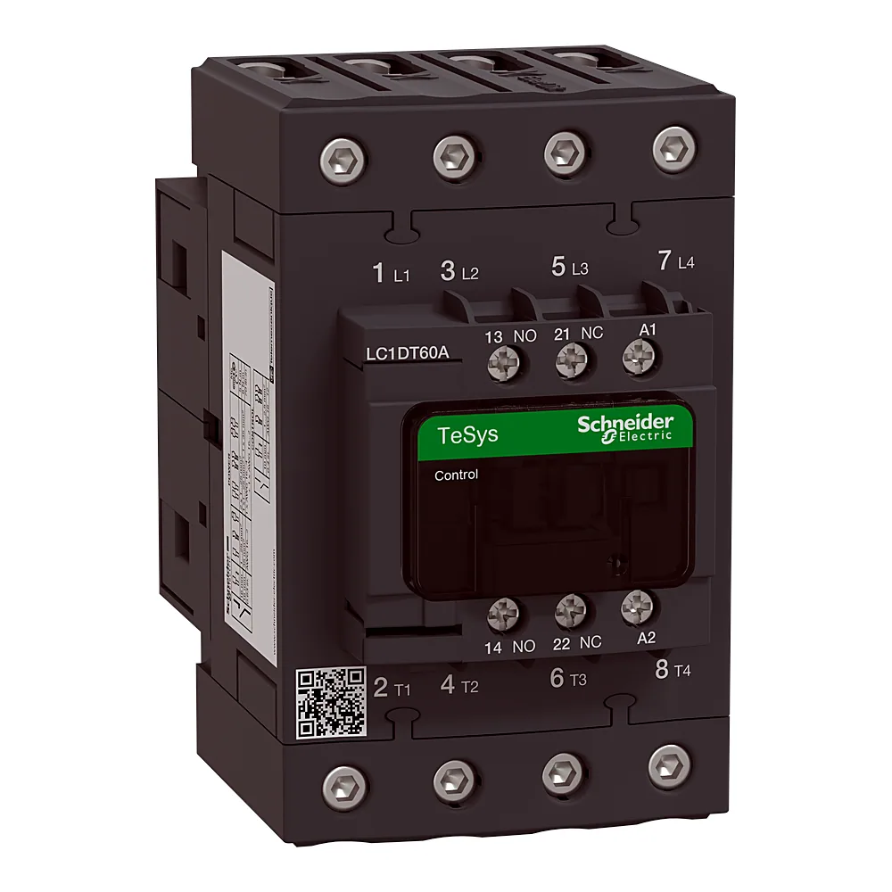 Контактор TeSys Deca 4P 4NO 60 А AC-1 415 В 1NO+1NC котушка 230 В AC 50/60 Гц затискачі Everlink Schneider Electric LC1DT60AP7
