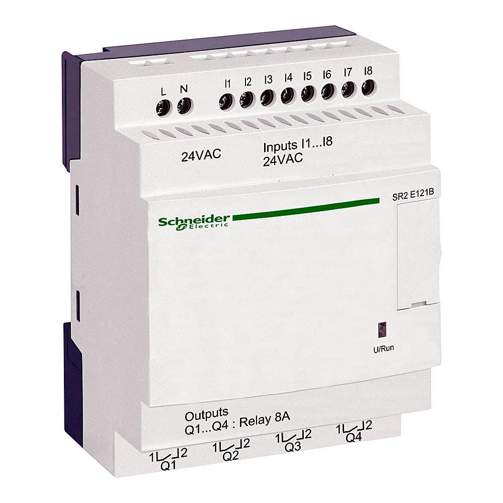 Інтелектуальне реле Zelio Logic 8 входів 4 релейні виходи AC 24 В з годинником Schneider Electric SR2E121B