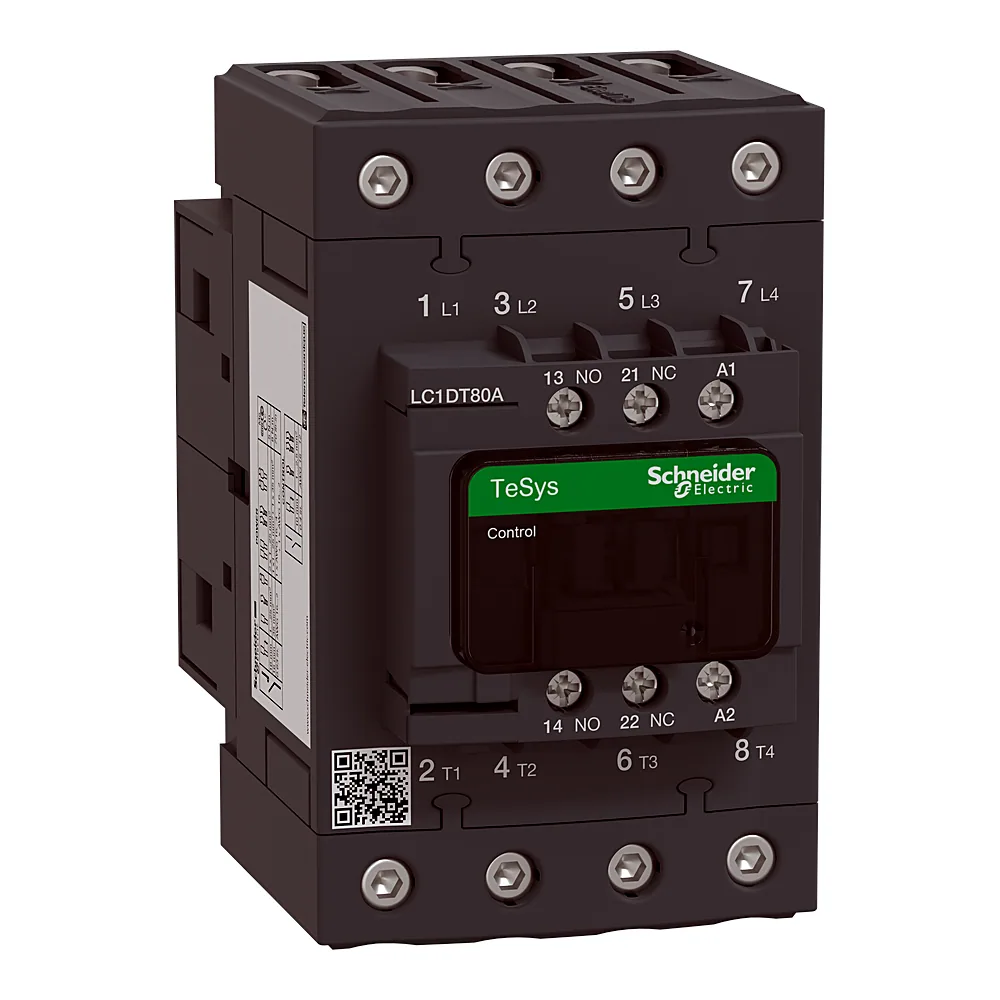 Контактор TeSys Deca 4P 4NO 80 А AC-1 415 В 1NO+1NC котушка 230 В AC 50/60 Гц затискачі Everlink Schneider Electric LC1DT80AP7