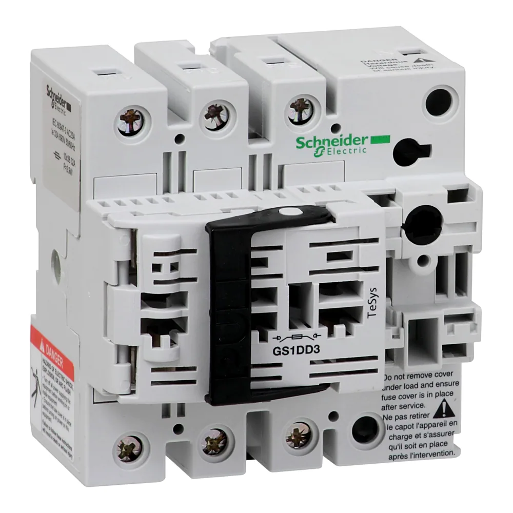 Рубильник з запобіжниками TeSys GS 3P 32 А 10х38 мм Schneider Electric GS1DD3