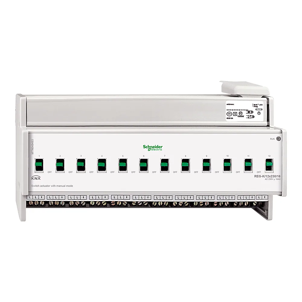 Актуатор KNX REG-K/12X230/16 для вимикача з ручним керуванням світло-сірий Schneider Electric MTN648493