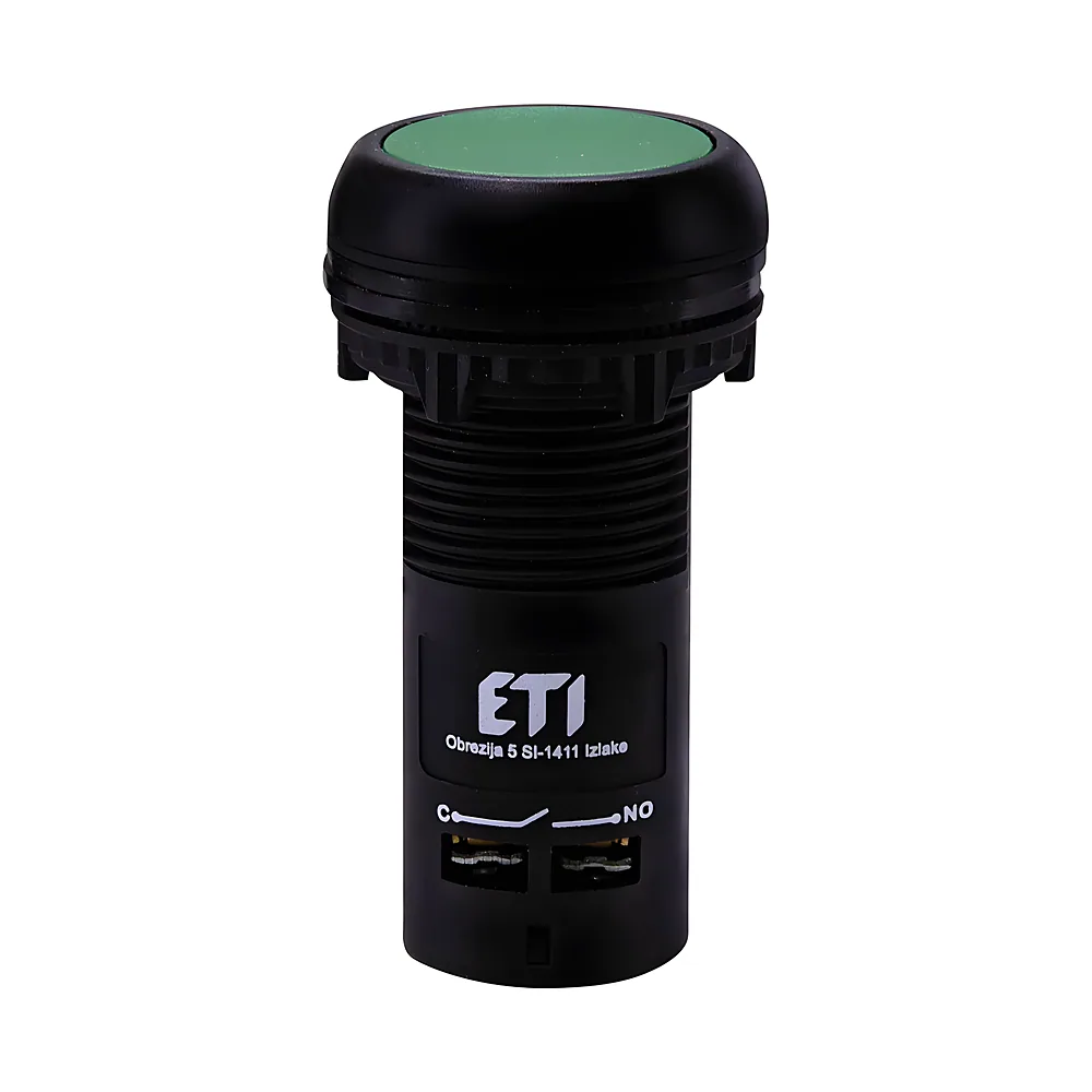 Кнопка моноблочна ECF-11-G заглиблена 1NO+1NC зелена ETI 4771471