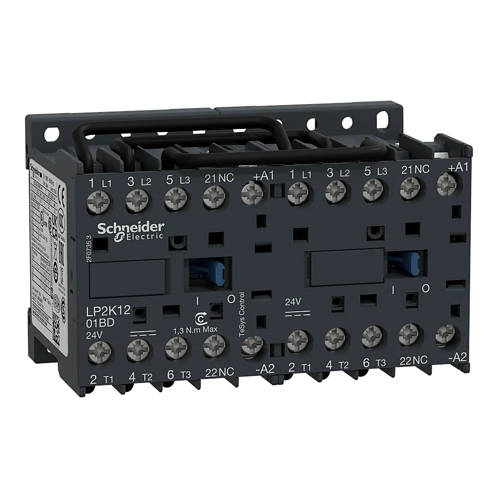 Контактор реверсивний TeSys K 3P 12 А 1NC DC 24 В гвинтові затискачі Schneider Electric LP2K1201BD