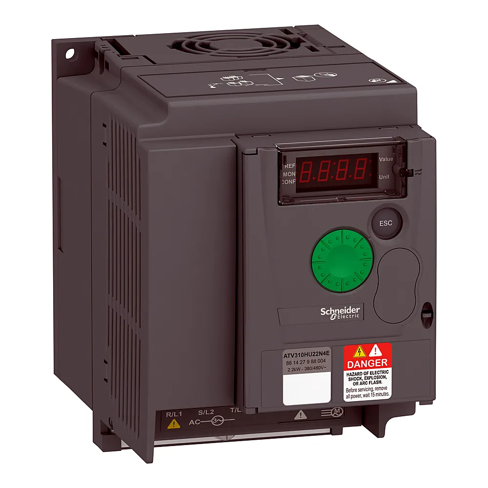 Перетворювач частоти Altivar ATV310 2,2 кВт 380-460 В 3-фазний IP20 без ЕМС-фільтра Schneider Electric ATV310HU22N4E