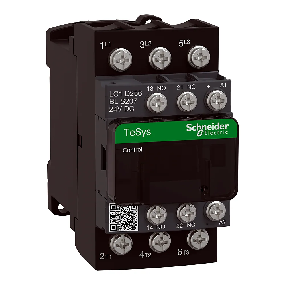 Контактор TeSys Deca залізничний 3P 25 А 1NO+1NC котушка 24 В DC низьке споживання з обмежувачем перенапруг Schneider Electric LC1D256BLS207