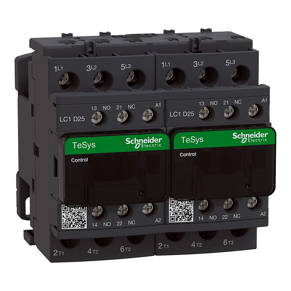Контактор TeSys Deca реверсивний 3P 25 А 1NO+1NC котушка 24 В AC 50/60 Гц Schneider Electric LC2D25B7
