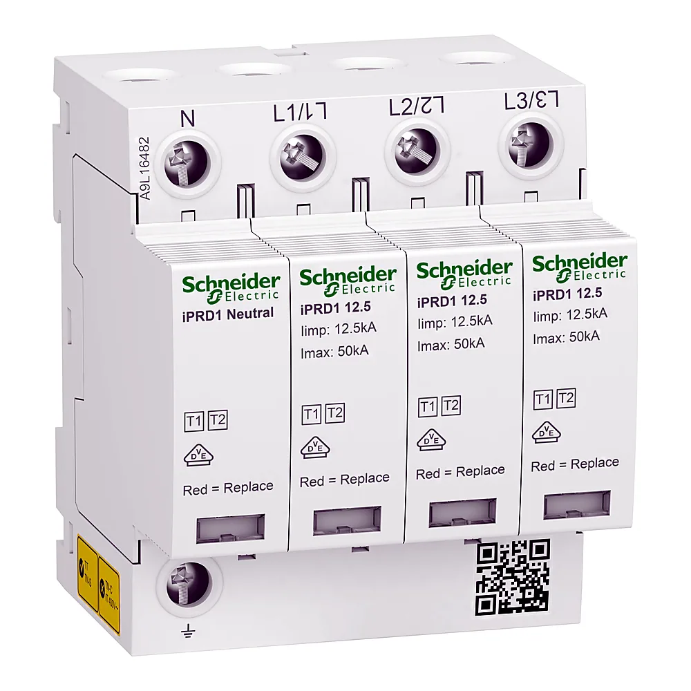 Обмежувач перенапруг Acti9 iPRD1 12.5r 3P+N 50 кА тип 1+2 Schneider Electric A9L16482