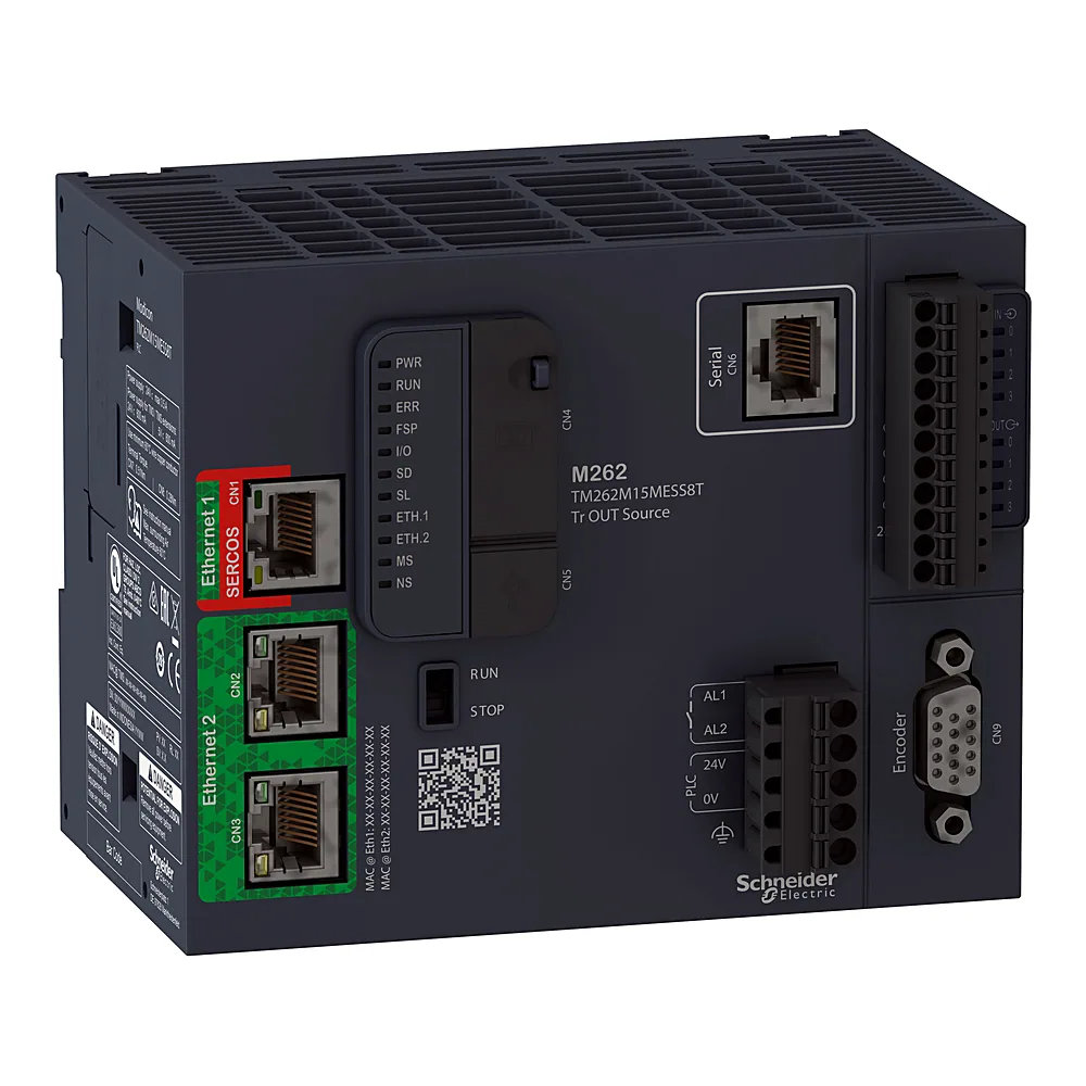 Контролер програмований логічний Modicon M262 Motion 5 нс/інструкцію 4 осі Ethernet S3 Schneider Electric TM262M15MESS8T