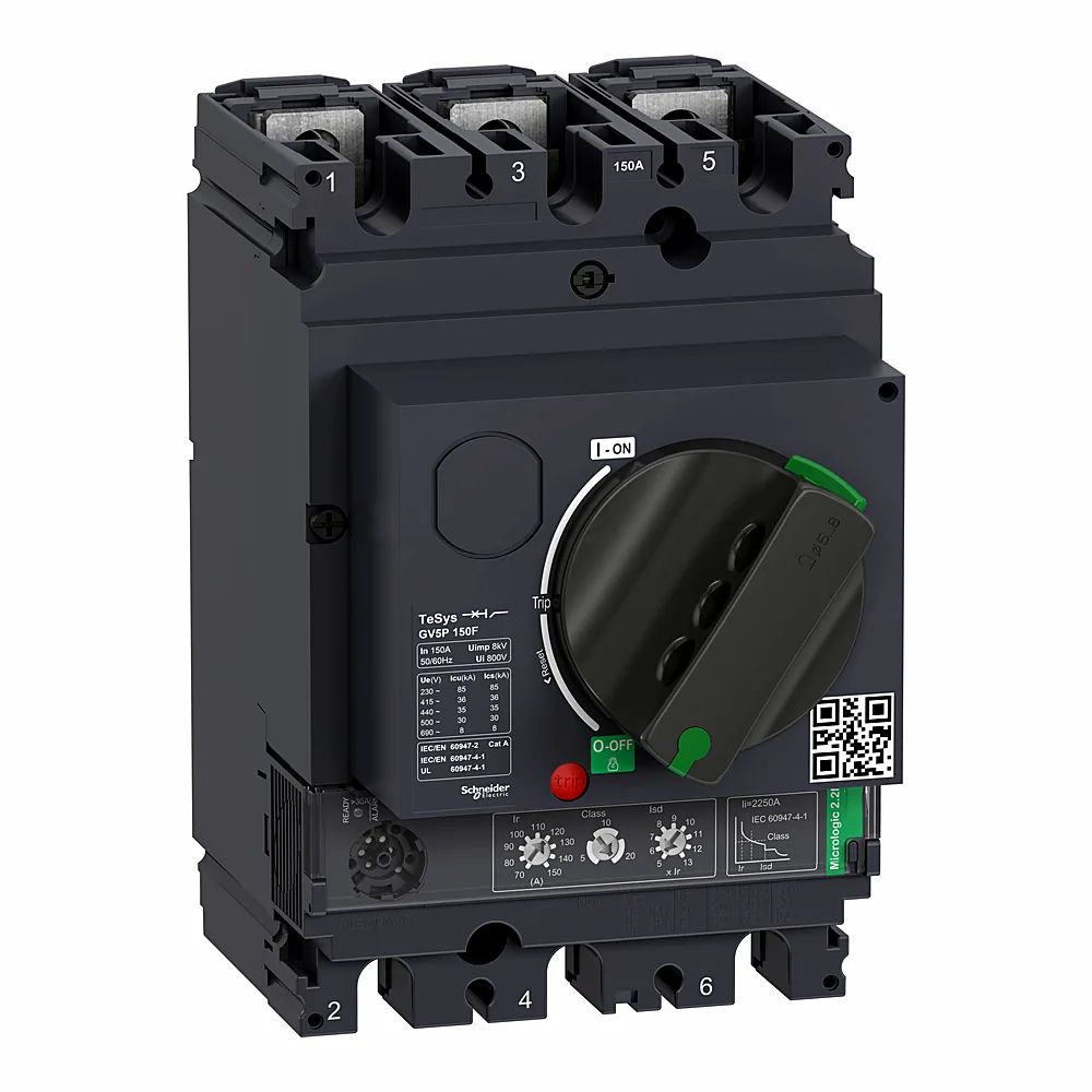 Автоматичний вимикач захисту двигуна TeSys GV5 3P 150 А 36 кА термомагнітний Schneider Electric GV5P150F