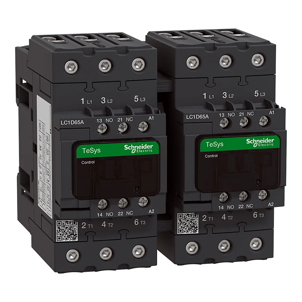 Контактор TeSys Deca реверсивний 3P 65 А 1NO+1NC котушка 230 В AC 50/60 Гц затискачі Everlink Schneider Electric LC2D65AP7