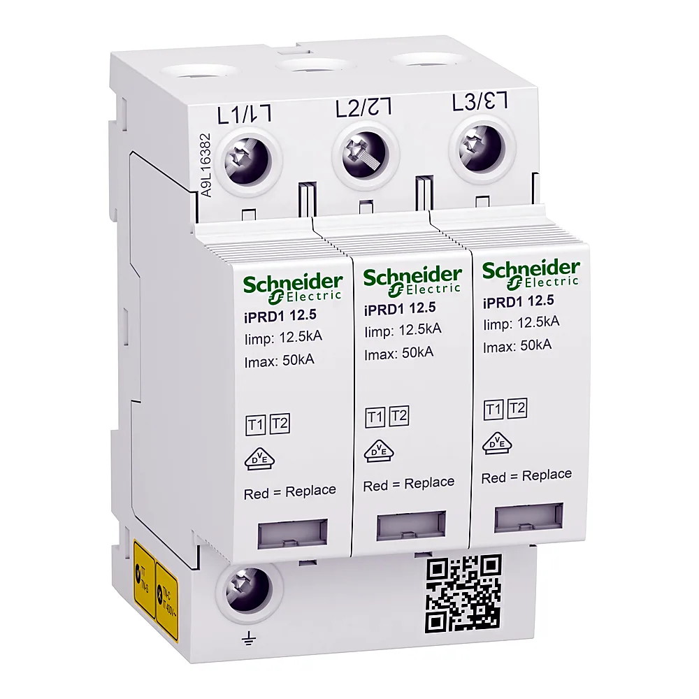 Обмежувач перенапруг Acti9 iPRD1 12.5r 3P 50 кА тип 1+2 Schneider Electric A9L16382