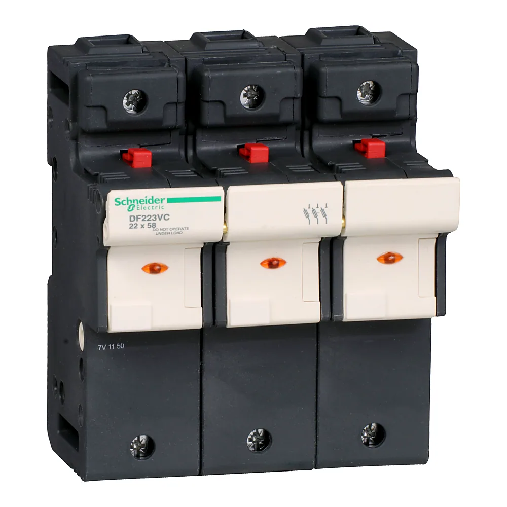 Тримач запобіжника TeSys DF 3P 125 А 22х58 мм з індикатором спрацювання Schneider Electric DF223VC