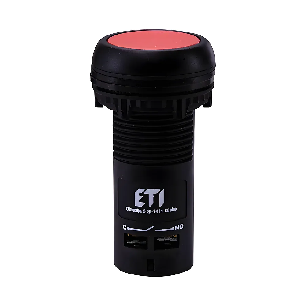 Кнопка моноблочна ECF-11-R заглиблена 1NO+1NC червона ETI 4771470
