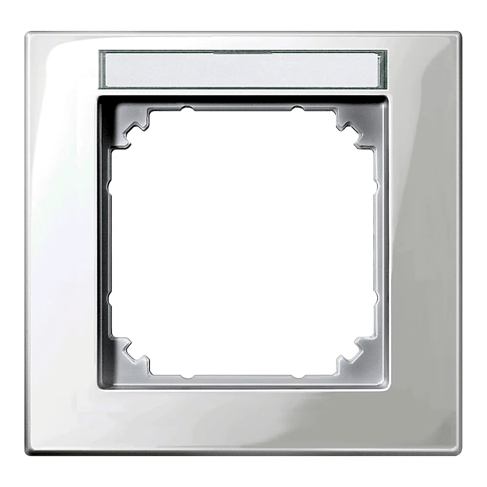 Рамка M-Plan System M 1-постова з полем для маркування полярно-біла глянцева Schneider Electric 514119