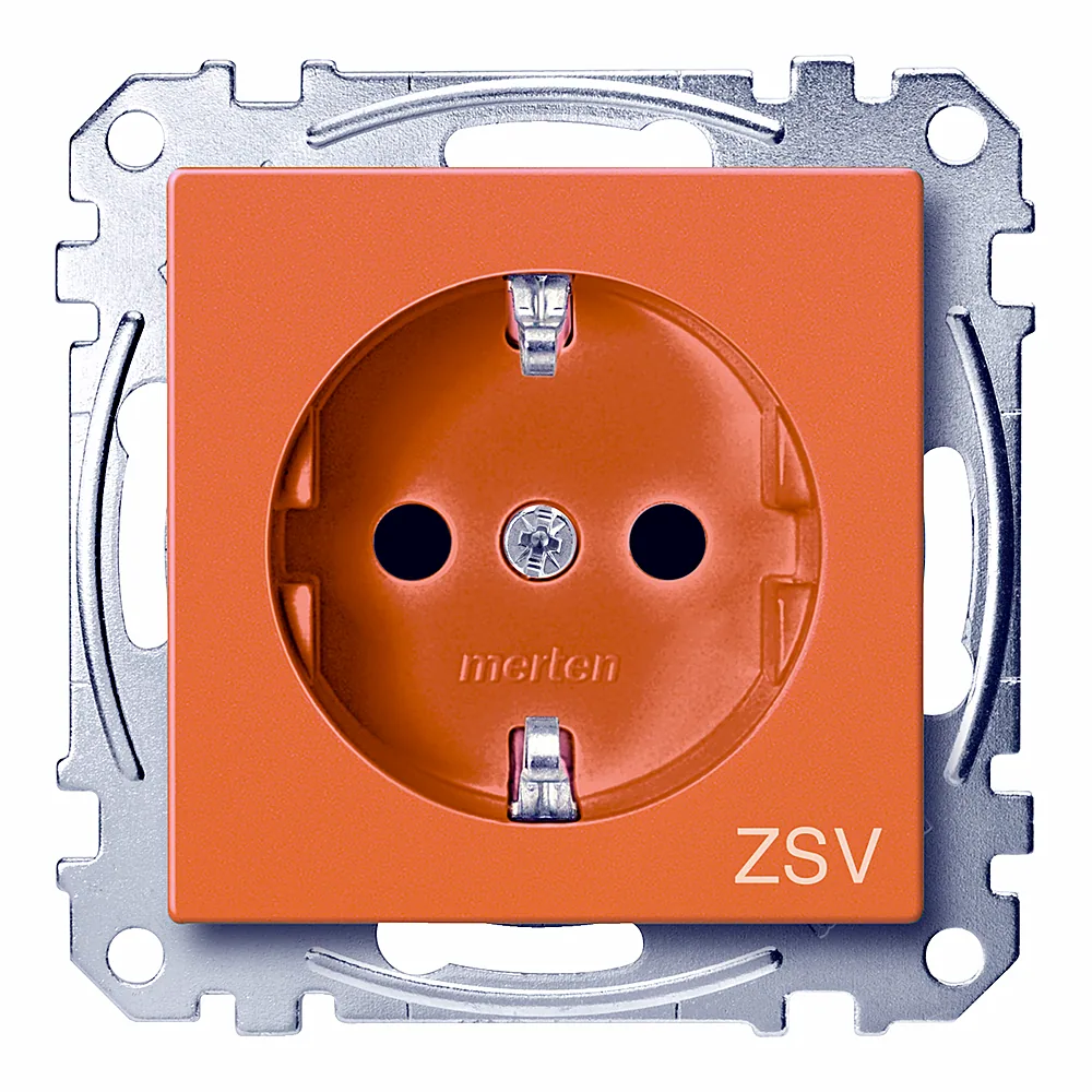 Розетка System M з заземленням зі шторками 16 А оранжева Schneider Electric MEG2300-0302