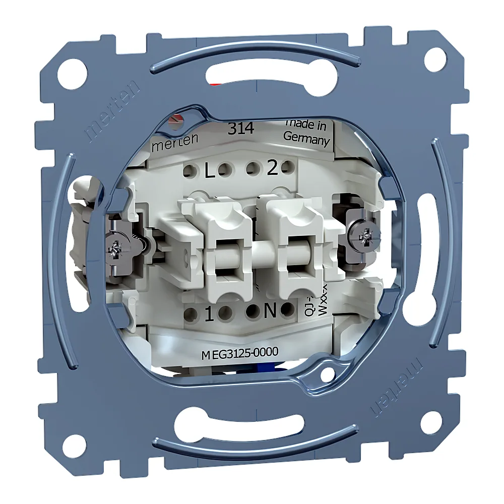 Механізм 2-клавішного вимикача 1P з клемою нейтралі 10 АХ Schneider Electric MEG3125-0000