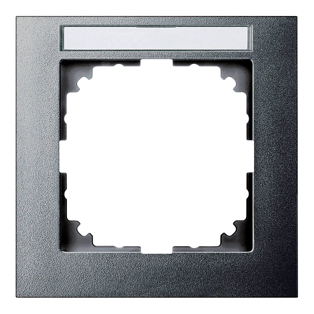 Рамка M-Pure System M 1-постова з полем для маркування алюміній Schneider Electric MEG4011-3660