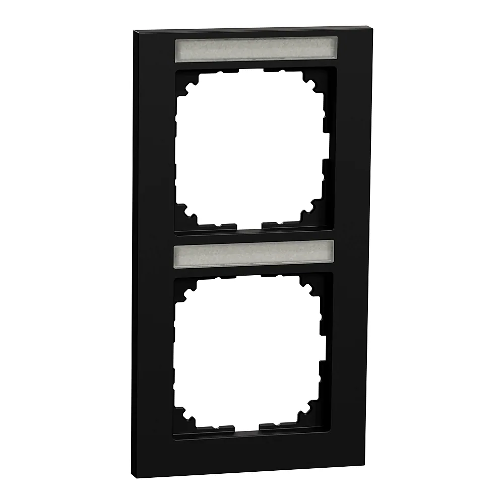 Рамка M-Pure System M 2-постова вертикальна з полем для маркування чорна матова Schneider Electric MEG4022-3603