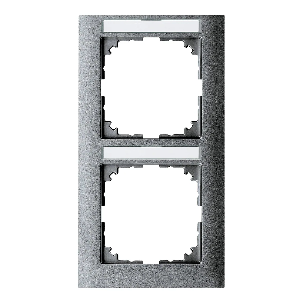 Рамка M-Pure System M 2-постова вертикальна з полем для маркування алюміній Schneider Electric MEG4022-3660