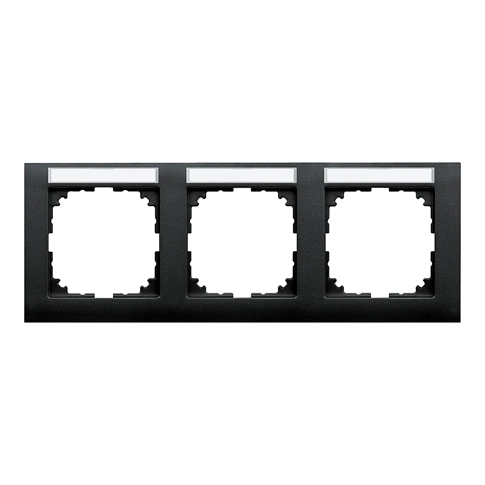 Рамка M-Pure System M 3-постова горизонтальна з полем для маркування антрацит Schneider Electric MEG4031-3614