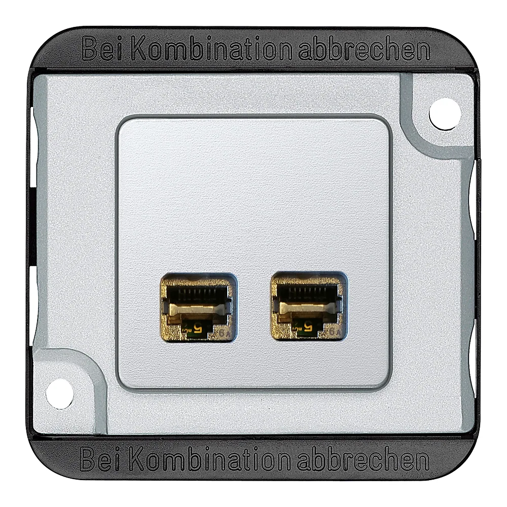 Розетка комп'ютерна Actassi 2xRJ45 категорія 6A STP Panzer алюмінієва Schneider Electric MEG4576-7022