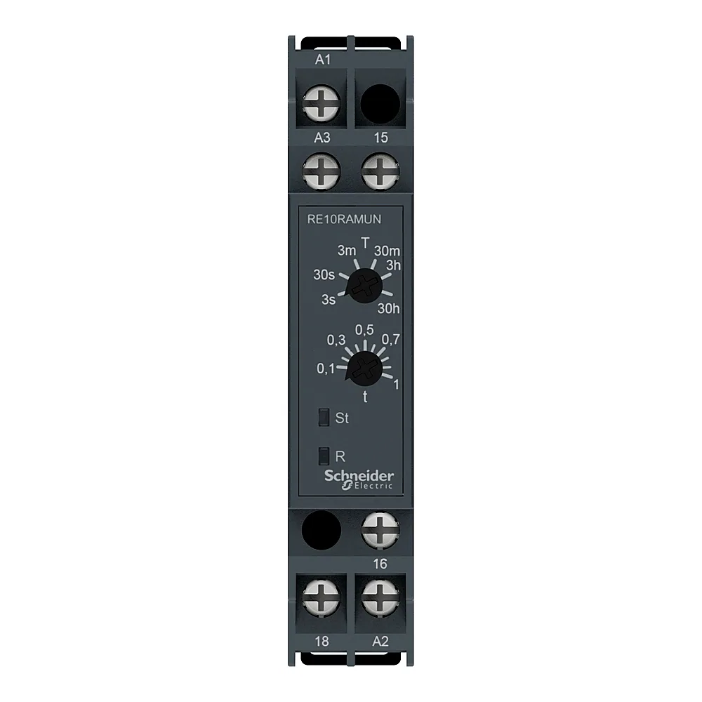 Реле часу Harmony затримка увімкнення 0-30 год 24 В AC/DC 240 В AC 1CO Schneider Electric RE10RAMUN