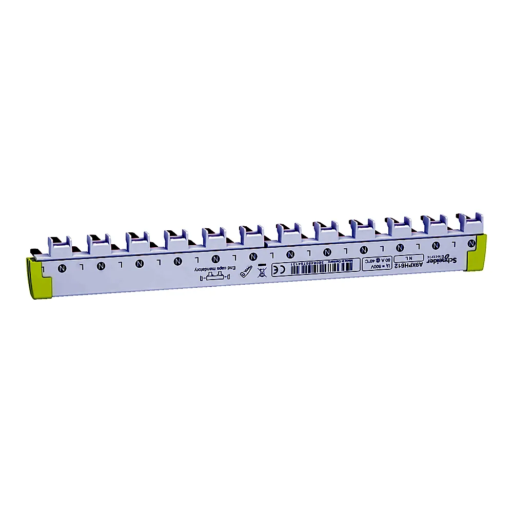 Шина гребінчаста Acti9 нижня 1L+N крок 9 мм 12 модулів 80 А Schneider Electric A9XPH612