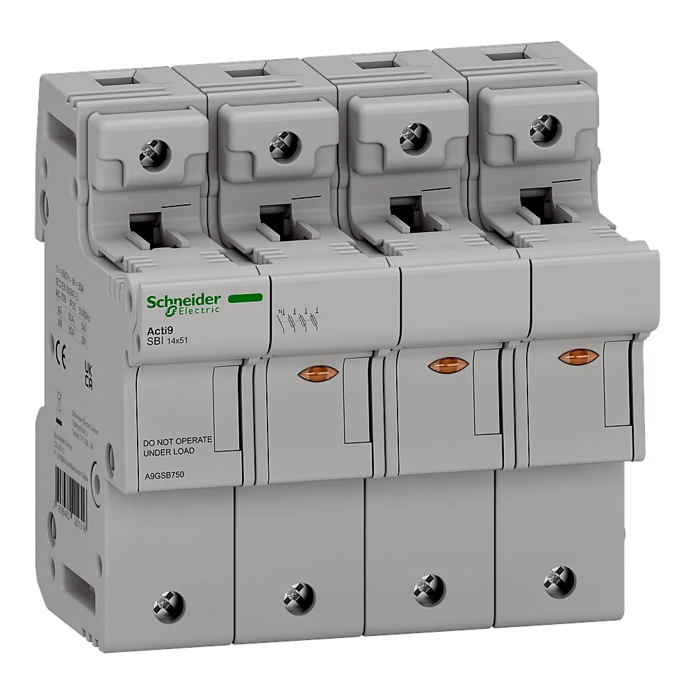 Роз'єднувач-запобіжник Acti9 SBI 3P+N 50 А 14х51 мм Schneider Electric A9GSB750