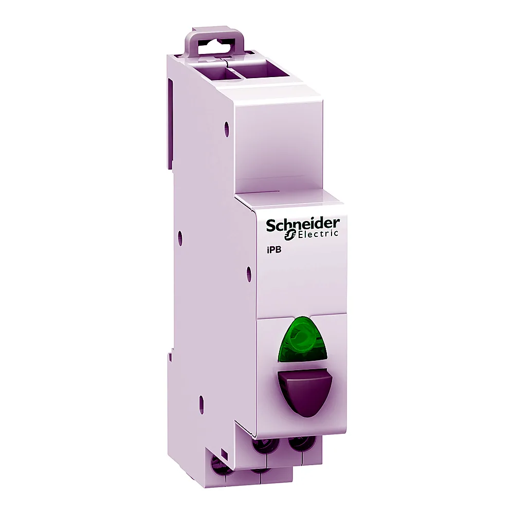 Кнопка керування Acti9 iPB 1NO з зеленим індикатором 12-48 В AC/DC одинарна сіра Schneider Electric A9E18038