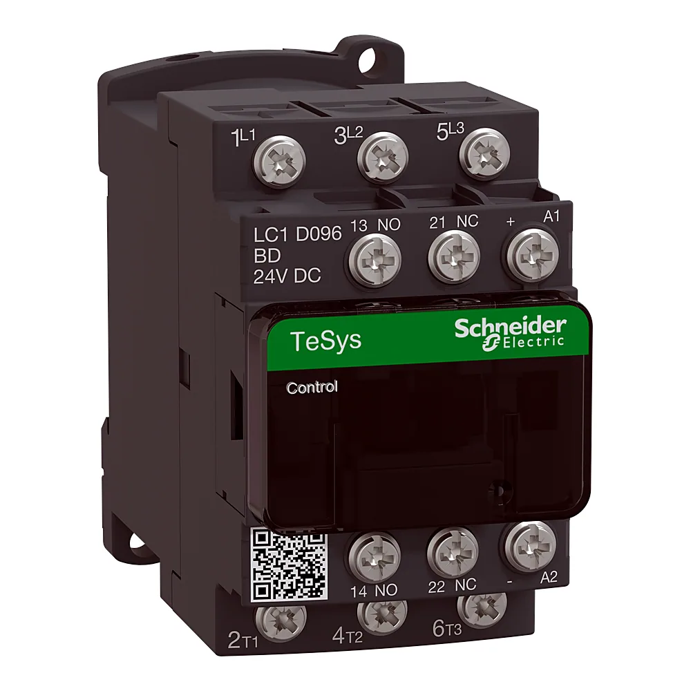 Контактор TeSys D 3P 9 А AC-3 24 В DC затискачі під кільцеві наконечники Schneider Electric LC1D096BD