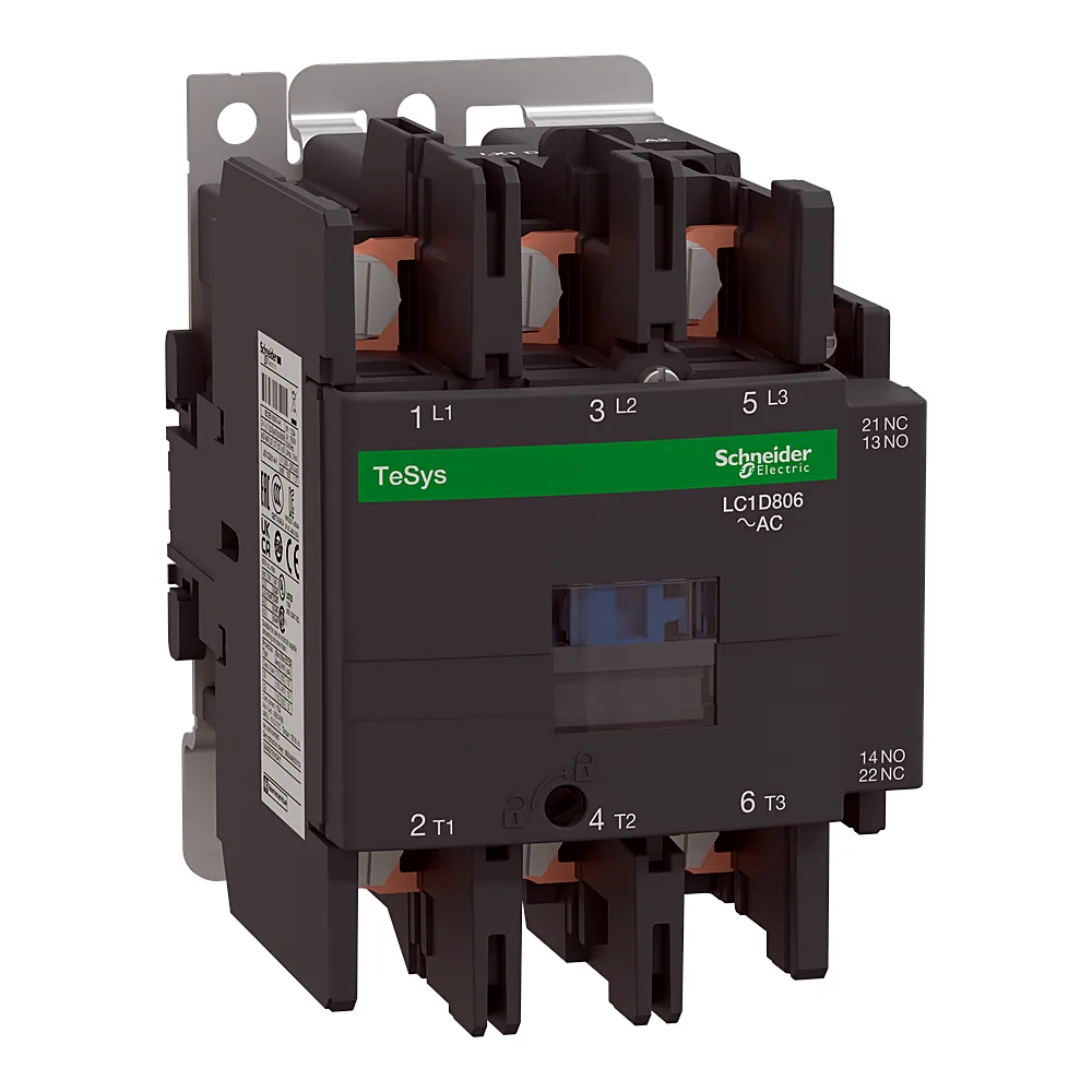 Контактор TeSys Deca 3P 80 А 1NO+1NC котушка 220 В AC 50/60 Гц під кільцеві наконечники Schneider Electric LC1D806M7
