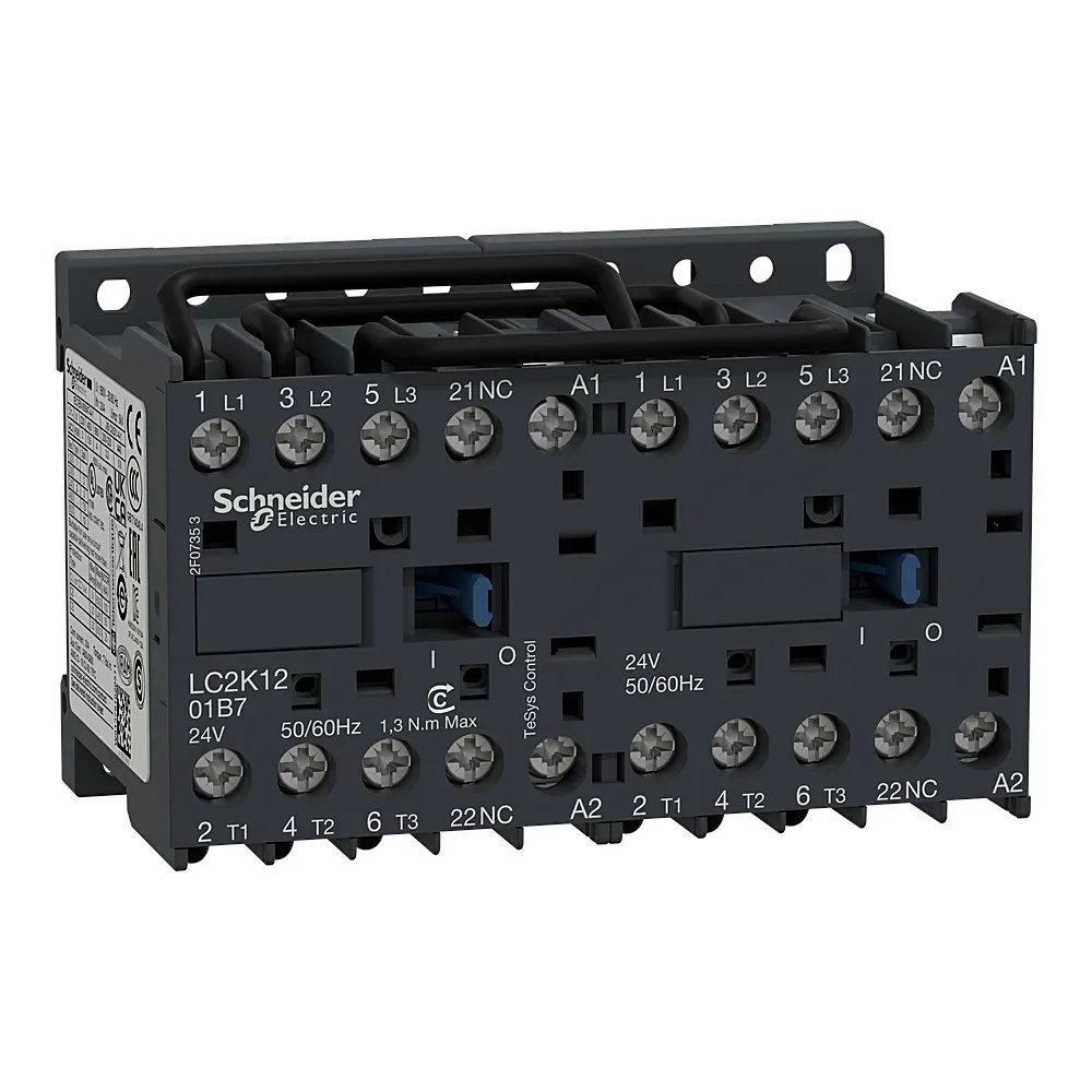Контактор реверсивний TeSys K 3P 12 А 1NC AC 220 В 50 Гц гвинтові затискачі Schneider Electric LC2K1201M7
