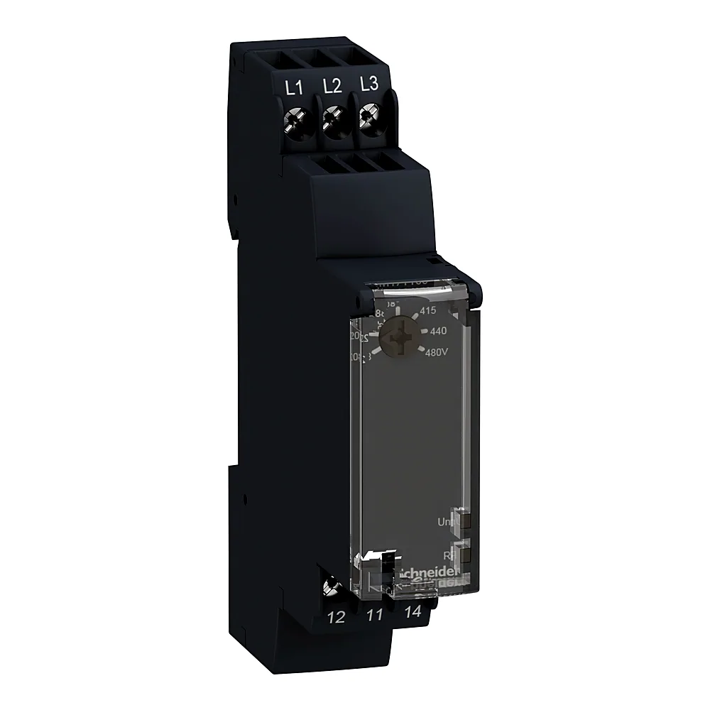 Реле контролю трифазної напруги 208-480 В 1CO 5 А Schneider Electric RM17TT00