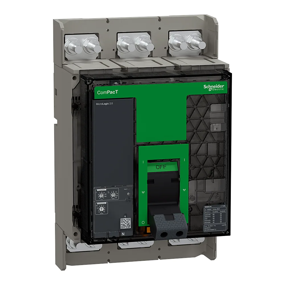 Автоматичний вимикач Compact NS800N 3P3D Micrologic 2.0 800 А 50 кА стаціонарний з переднім підключенням Schneider Electric C080N320FM