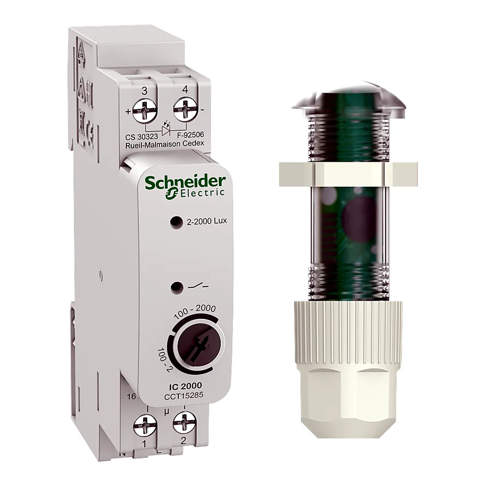 Сутінковий вимикач Acti9 IC2000 аналоговий зі щитовим датчиком 2-2000 лк Schneider Electric CCT15285