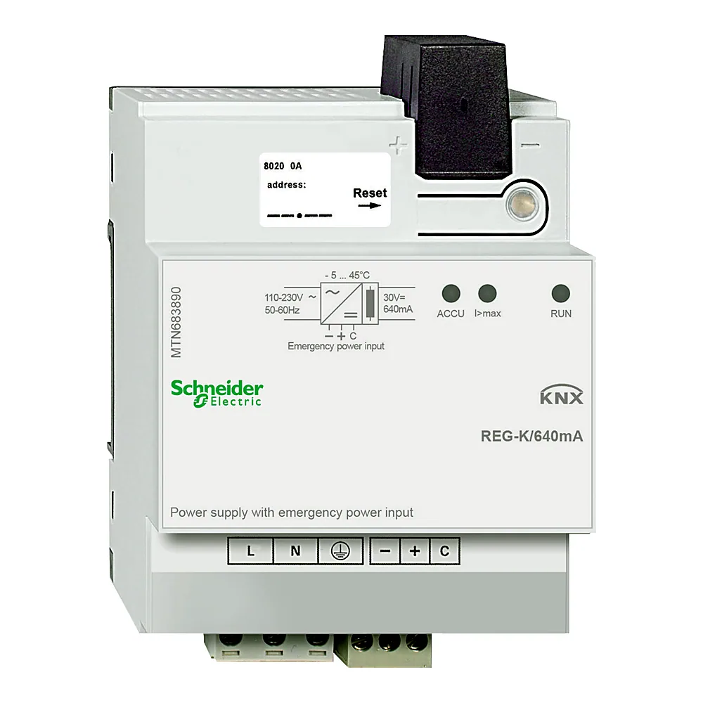 Блок живлення KNX REG-K 640 мА з дроселем світло-сірий Schneider Electric MTN683890
