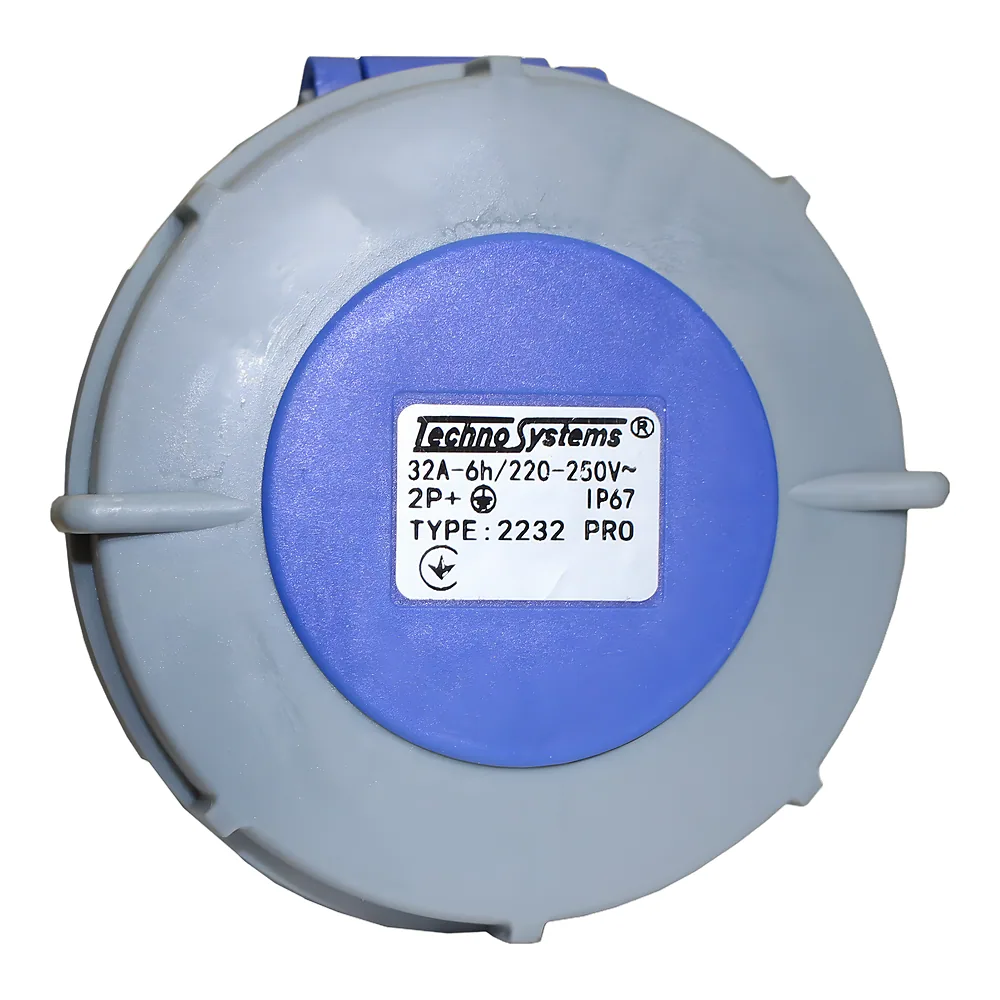 Розетка 2232 PRO переносная 2P+PЕ 32 А 220 В IP67 TECHNO SYSTEM TNSy5502055