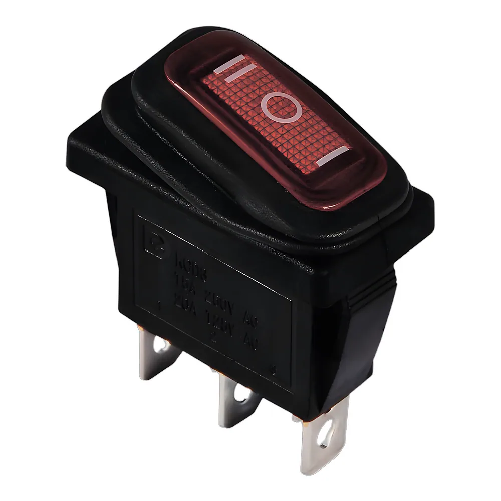 Перемикач KCD3-103W R/B Перемикач 1 клав перекидний (червоний) TECHNO SYSTEM TNSy5500852