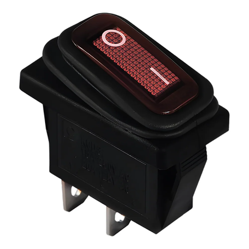 Перемикач KCD3-101W R/B Перемикач 1 клав червоний вологозахищений TECHNO SYSTEM TNSy5500844