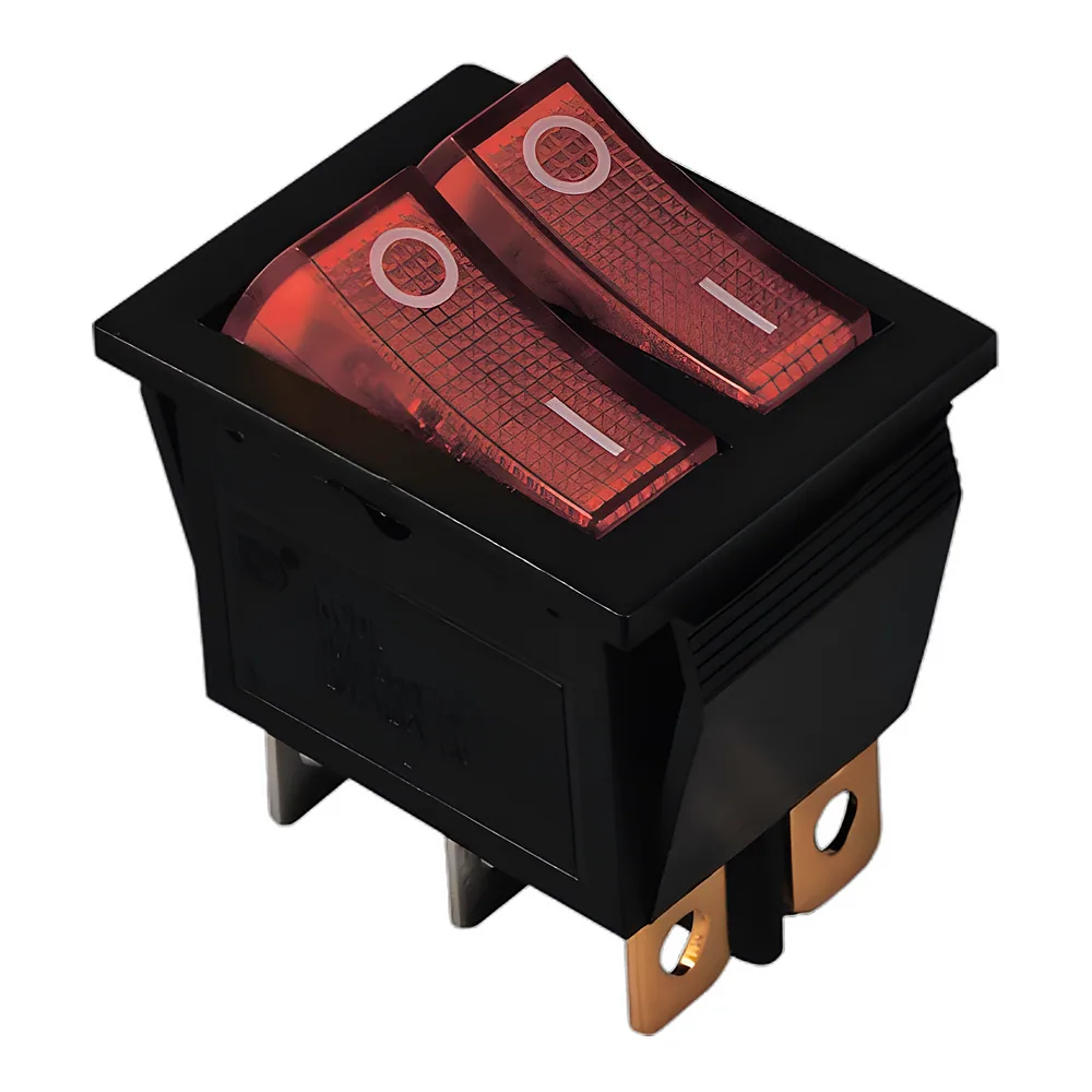 Перемикач KCD2-2101 R+R/B Перемикач 2 клав червоних TECHNO SYSTEM TNSy5500807