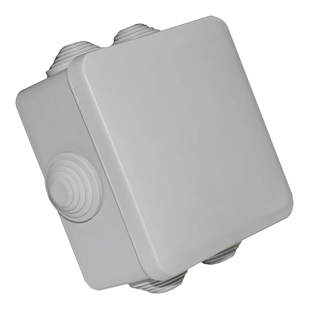 Коробка розподільча 100х100х50N IP55 PP RAL9035 6 вводів сіра TECHNO SYSTEM TNSy5506676