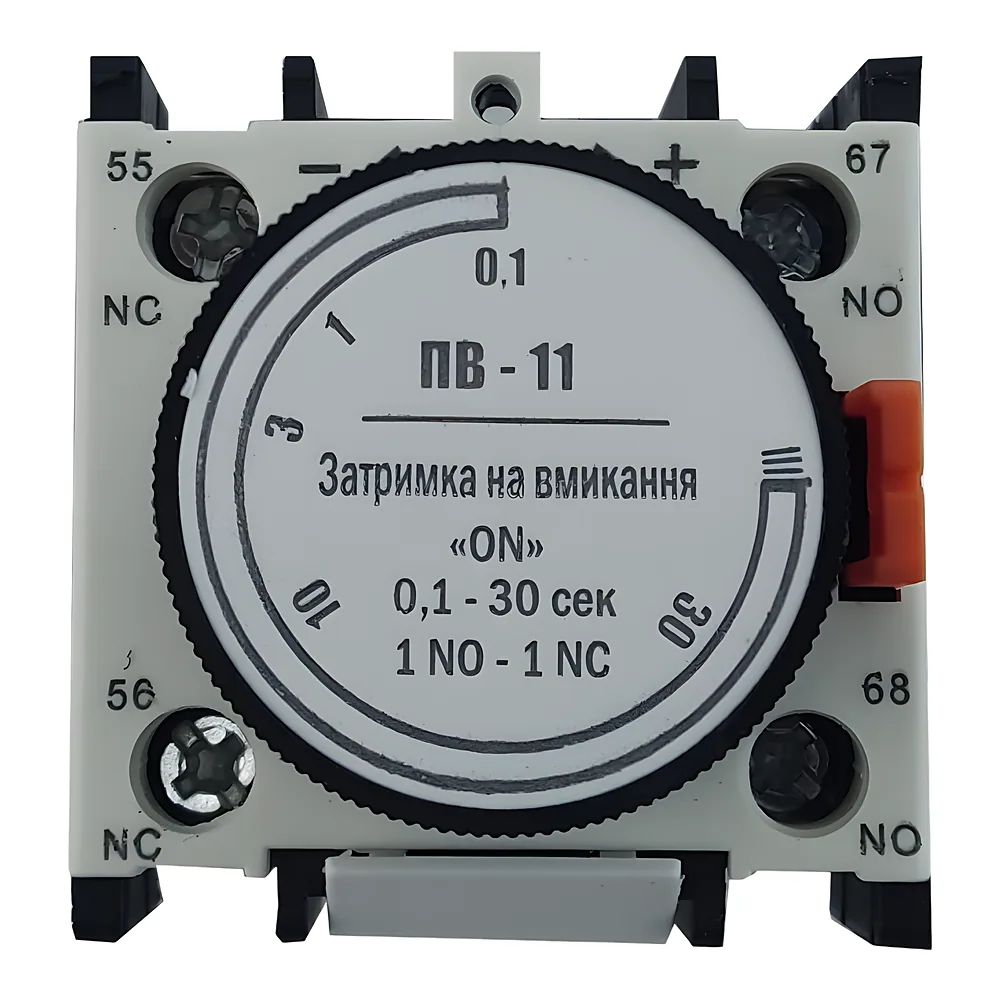 Допоміжний контакт ПВ12 затримка на вмик 10-180сек. 1NO+1NC TECHNO SYSTEM TNSy5504018