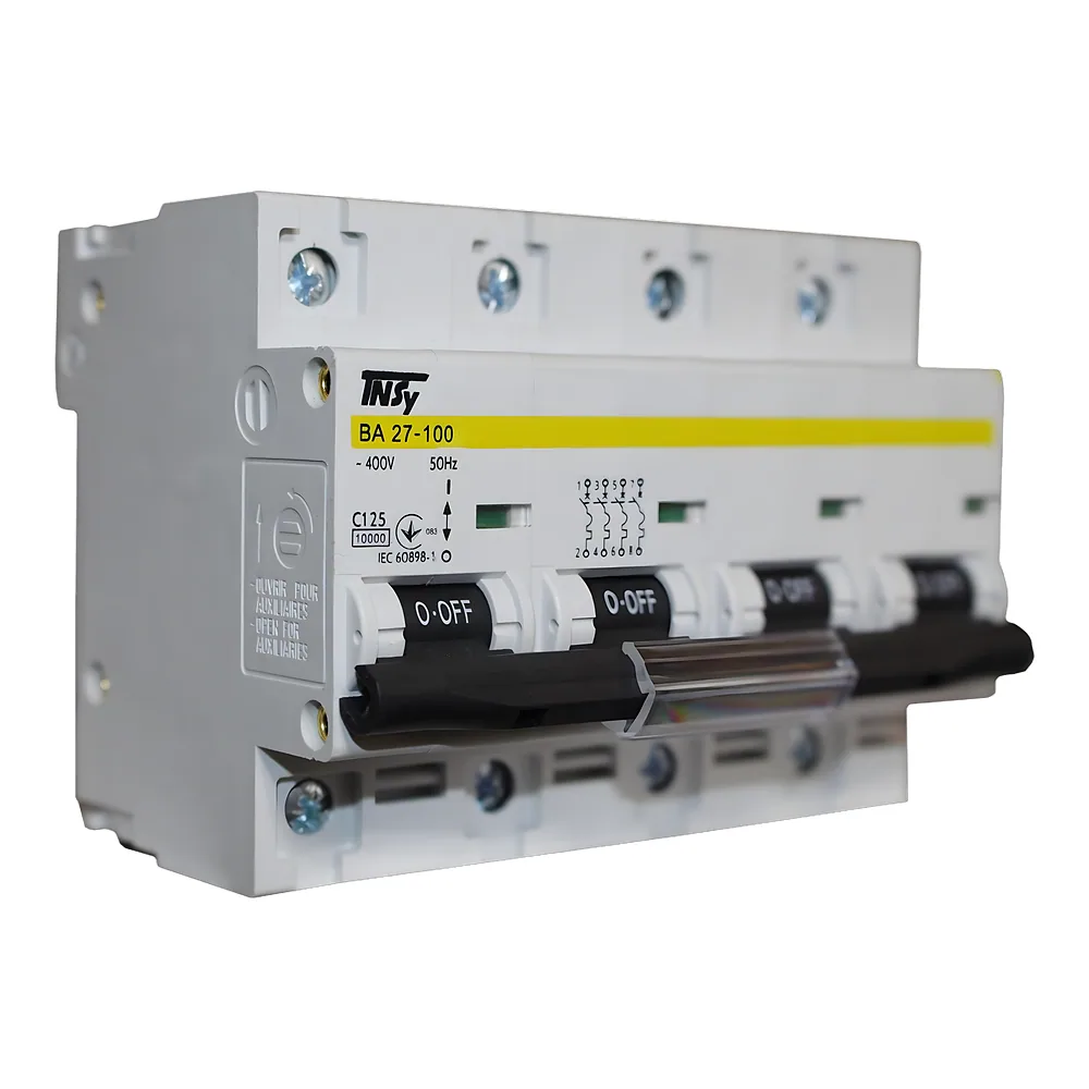 Автоматичний вимикачВА27-100 4P 125 А 10 кА характеристика C TECHNO SYSTEM TNSy5504872