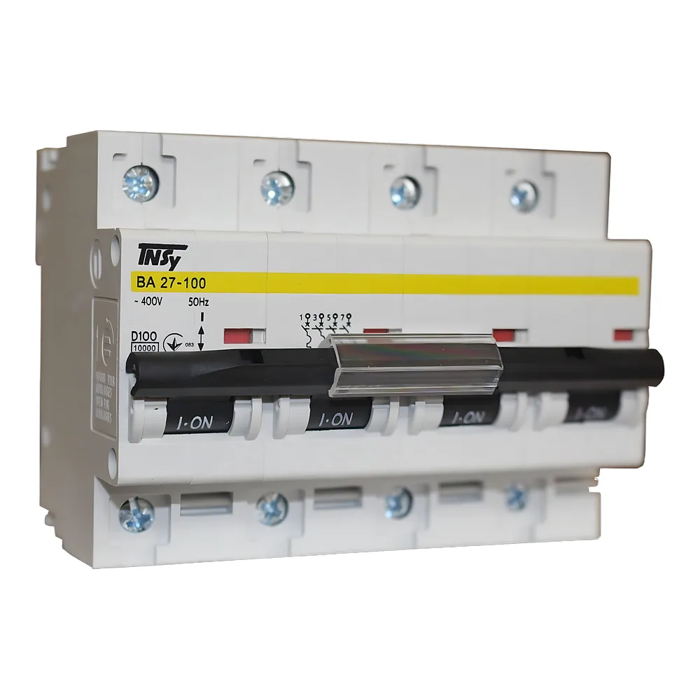 Автоматичний вимикач ВА27-100 4P 100 А 10кА характеристика D TECHNO SYSTEM TNSy5504919