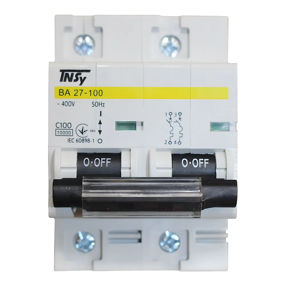Автоматичний вимикачВА27-100 2P 100 А 10 кА характеристика C TECHNO SYSTEM TNSy5504847
