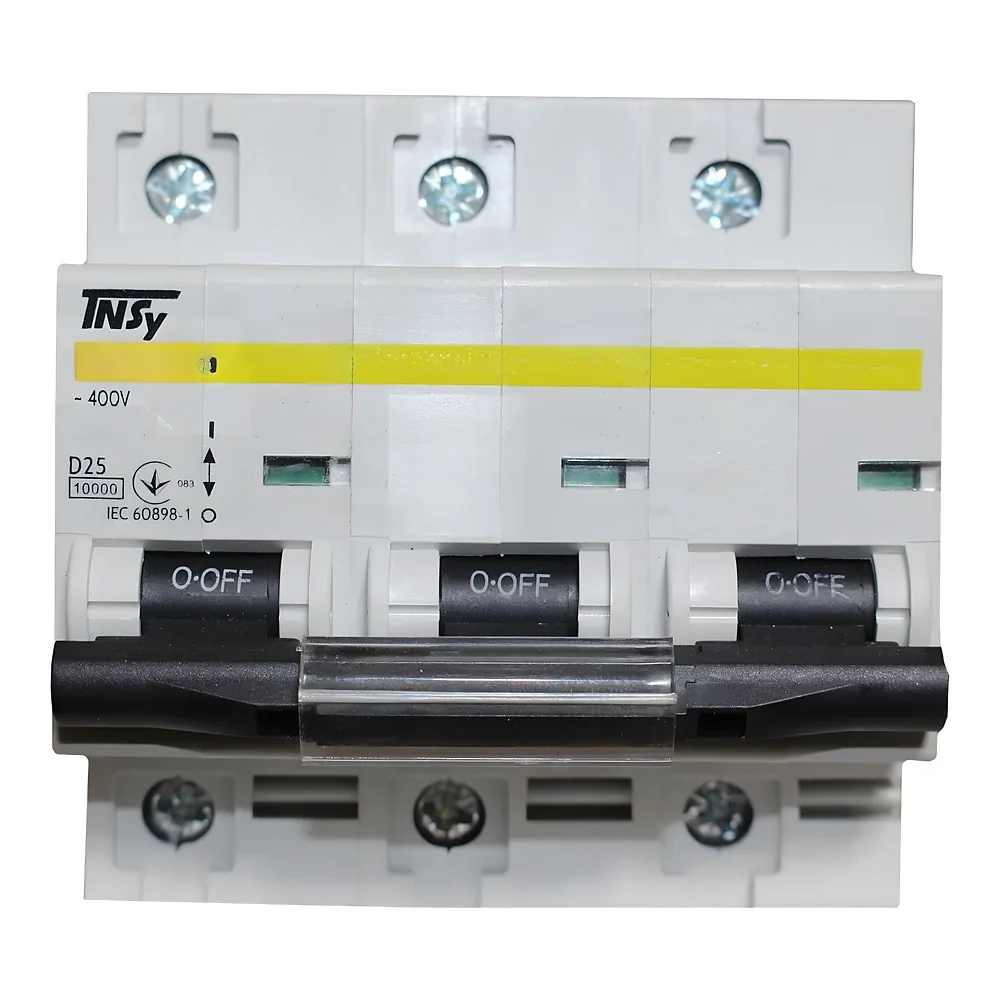 Автоматичний вимикач ВА27-100 3P 25 А 10кА характеристика D TECHNO SYSTEM TNSy5504901