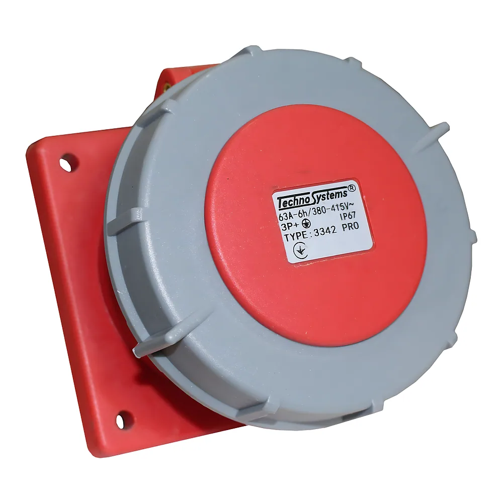 Розетка 3342 PRO прихована 3P+PE 63 А 380 В IP67 TECHNO SYSTEM TNSy5503758