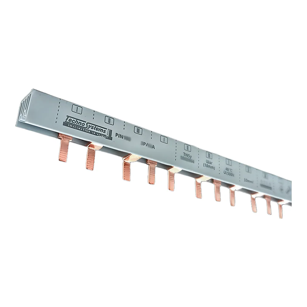 Шина з'єднувальна PIN101 1P 80/100 А 15 мм² 54 модулі 1 м. (штир) TECHNO SYSTEM TNSy5502955