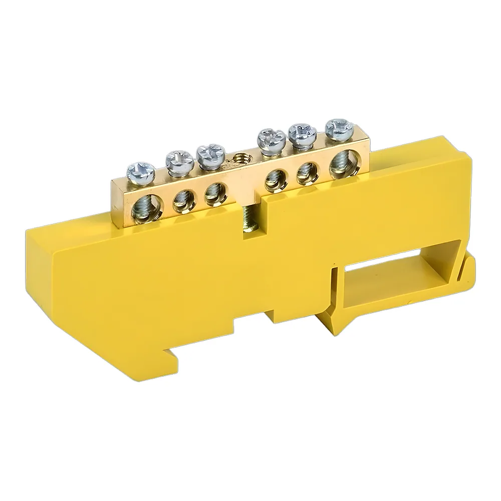 Нульова шина N/PE на DIN-рейку ШЛІ6х9-6 жовта TECHNO SYSTEM TNSy5503124